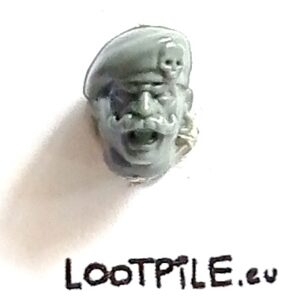 Głowa Sciona w Berecie z Wąsami i Czaszką