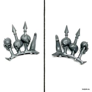 Trofeum róg i kolce: trzy czachy