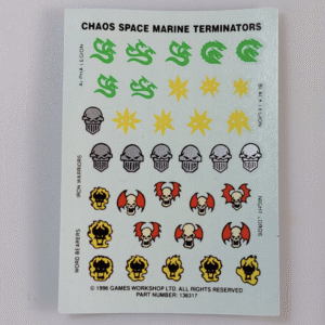 Chaos Space Marine Terminators Transfer Sheet Kalkomanie Artefakt