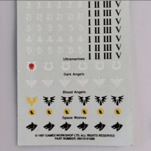 Space Marines Scouts Transfer Sheet Kalkomanie Artefakt