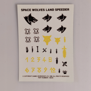 Space Wolves Land Speeder Transfer Sheet Kalkomanie Artefakt