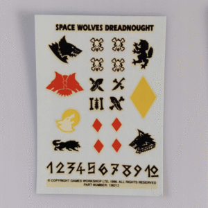 Space Wolves Dreadnought Transfer Sheet Kalkomanie Artefakt