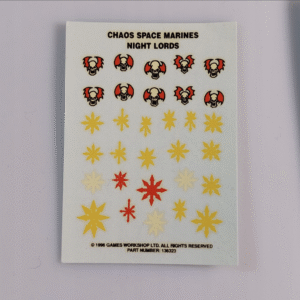 Chaos Space Marine Night Lords Transfer Sheet Kalkomanie Artefakt - obrazek 1