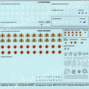 Horus Heresy Transfer Sheet 2015 - obrazek 1